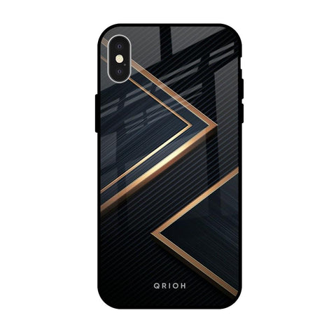 Sleek Golden & Navy Glossy Case for iPhone X