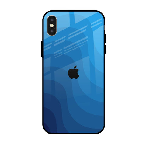 Blue Wave Abstract Glossy Case for iPhone X
