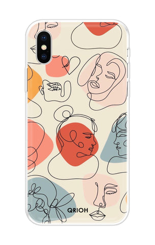 Abstract Faces Soft Cover for iPhone X