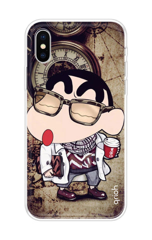 Nerdy Shinchan Soft Cover for iPhone X