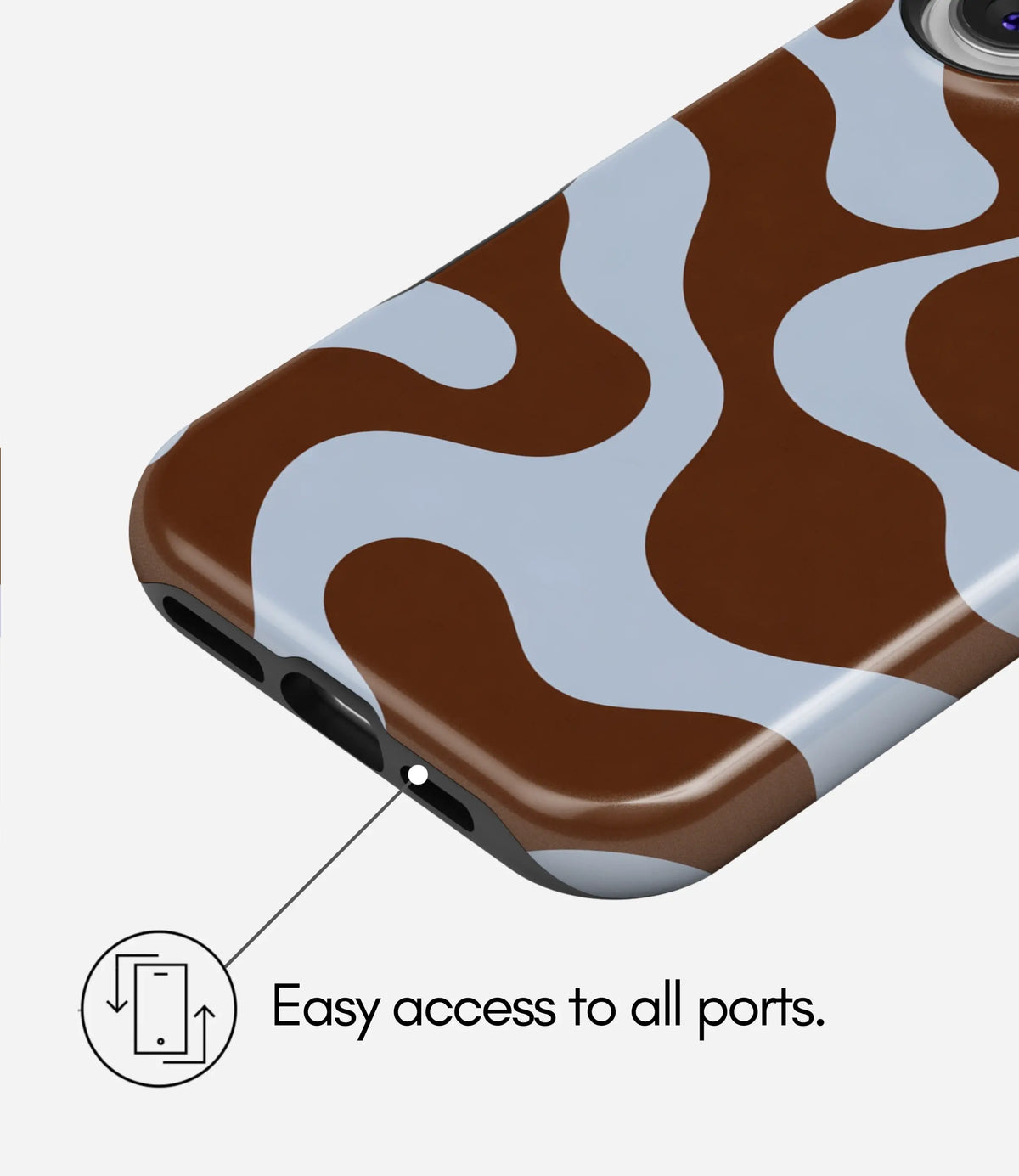 Mocha Melt Waves Premium Tough Shining Phone Case (Double Layer) Available For All iPhone Models