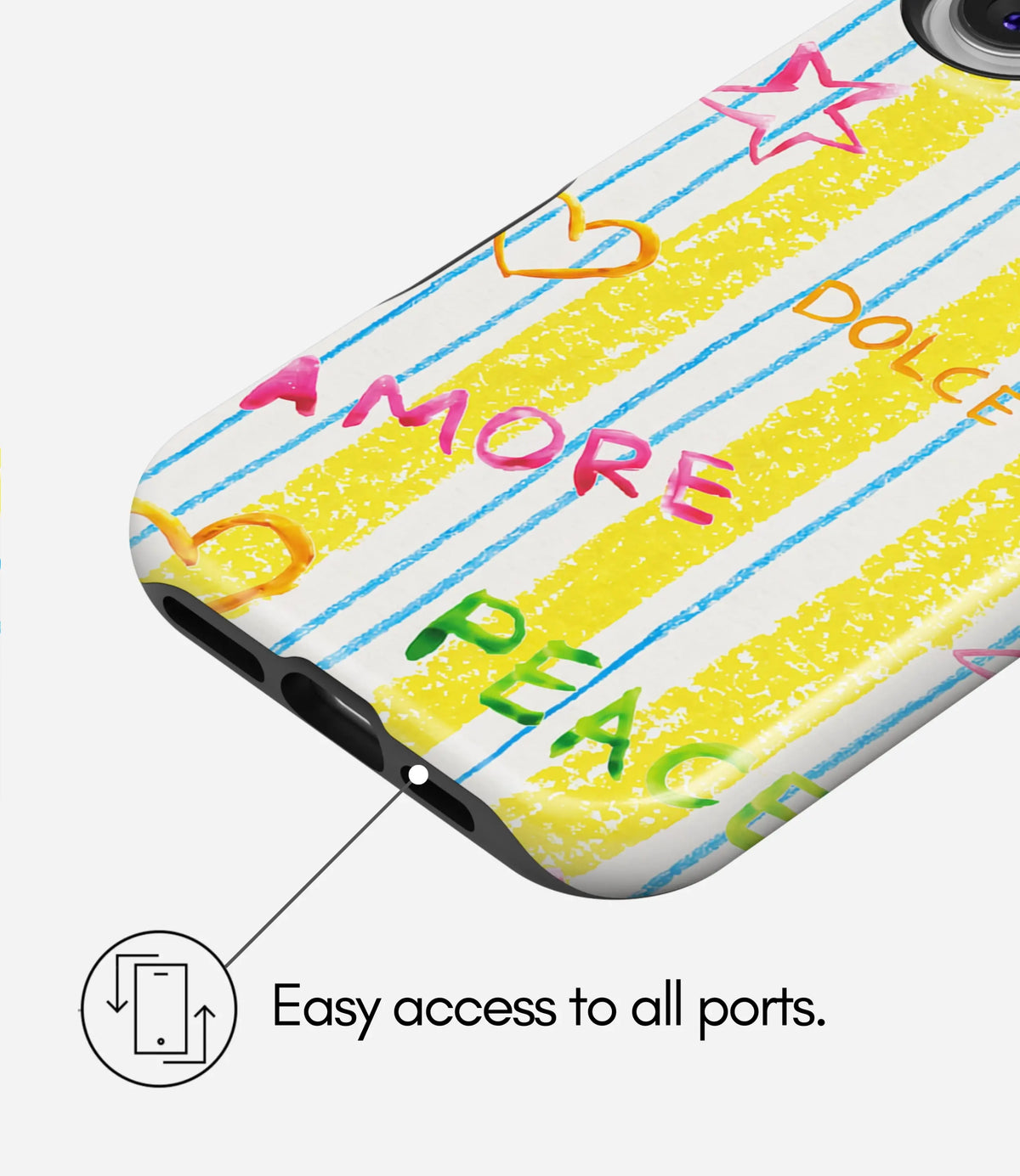 Amore Stripes Premium Tough Shining Phone Case (Double Layer) Available For All iPhone Models