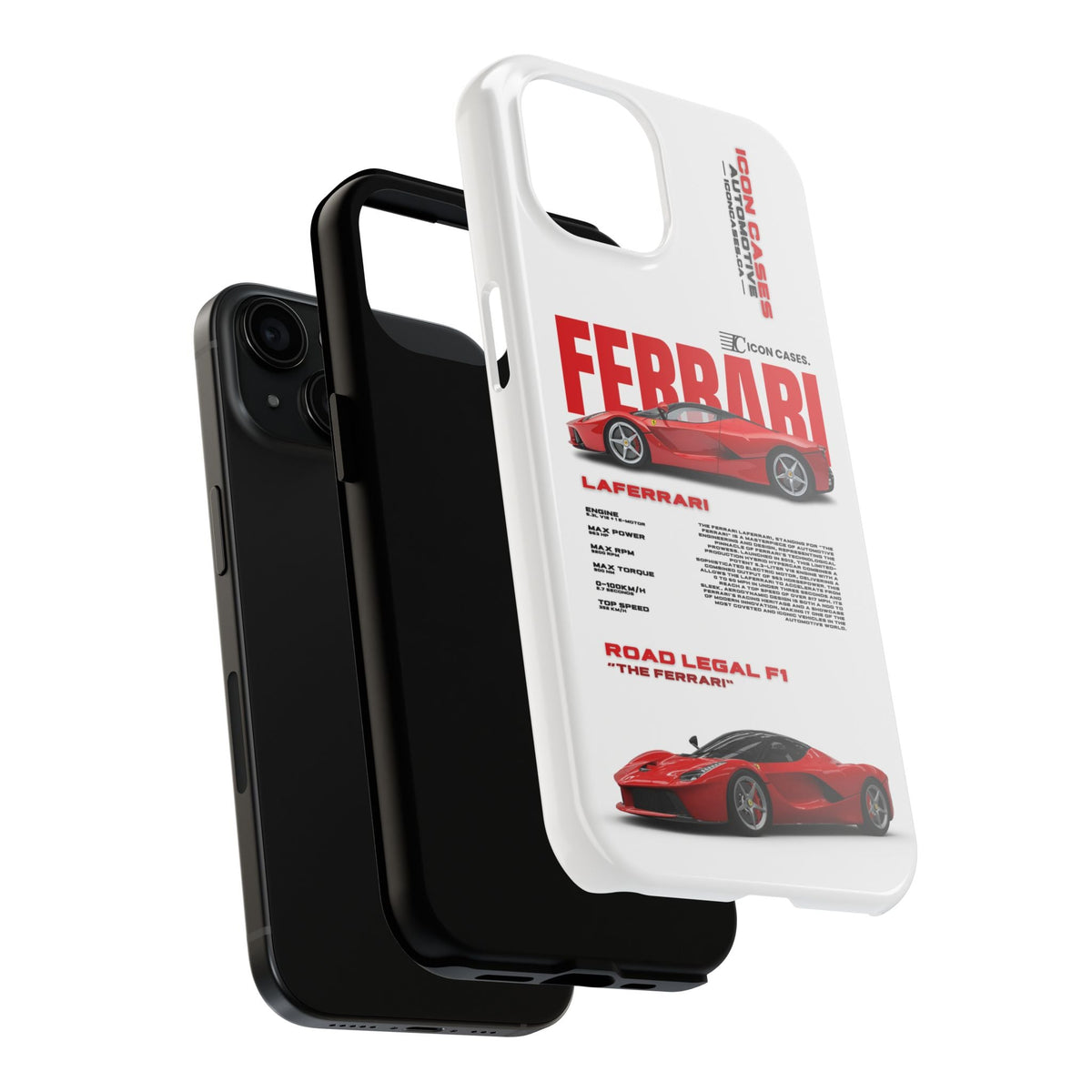 Ferrari LaFerrari White Premium Tough Shining Phone Case (Double Layer) Available For All iPhone Models