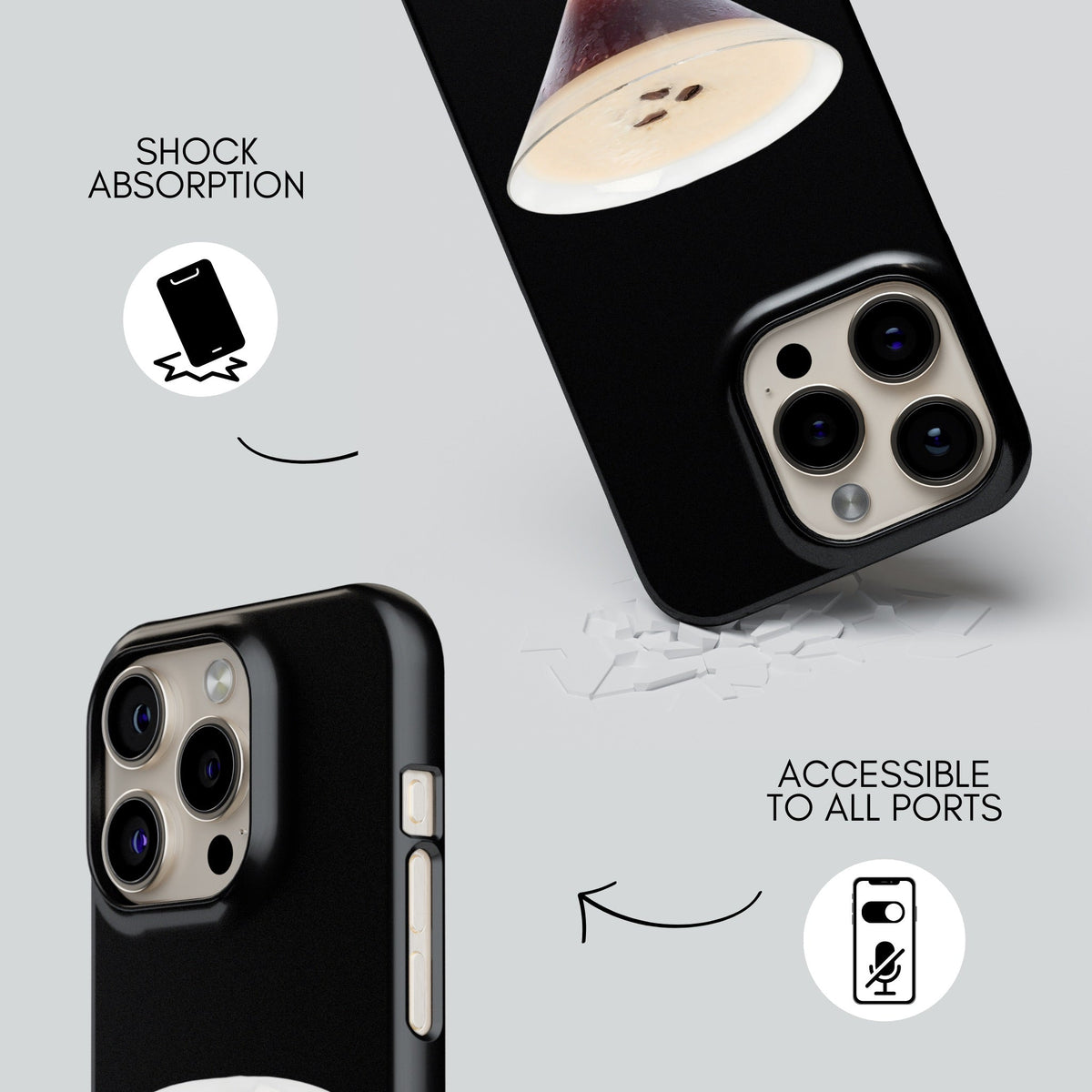 Espresso Premium Tough Shining Phone Case (Double Layer) Available For All iPhone Models