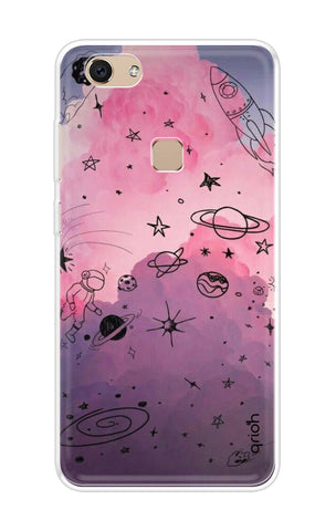 Space Doodles Art Soft Cover For Vivo V7 Plus