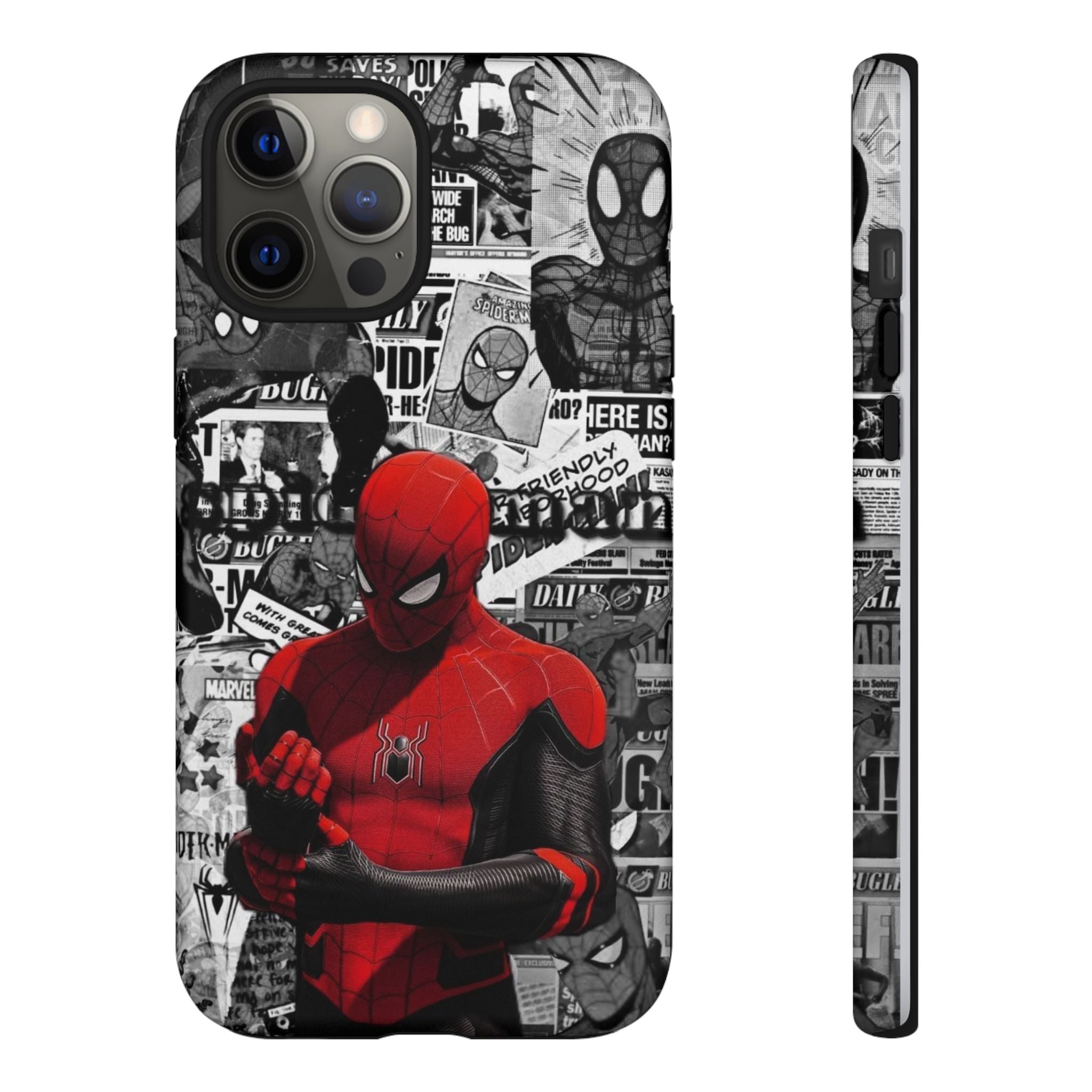 Red Mask Collage Premium Tough Shining Phone Case (Double Layer) Available For All iPhone Models