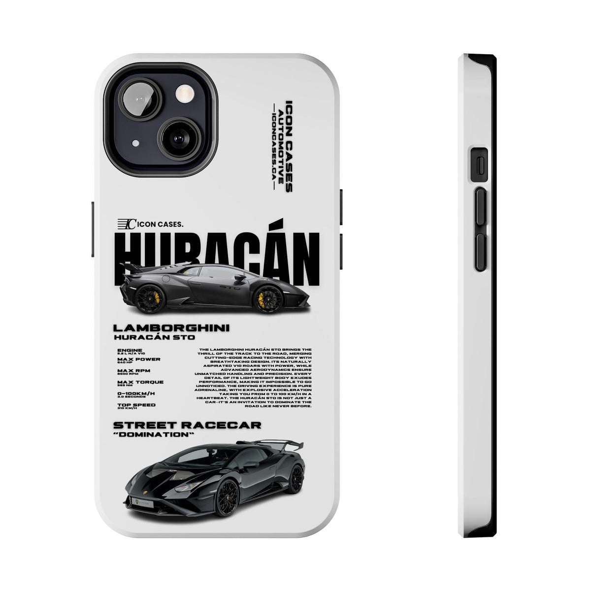 Lamborghini Huracan STO White Premium Tough Shining Phone Case (Double Layer) Available For All iPhone Models