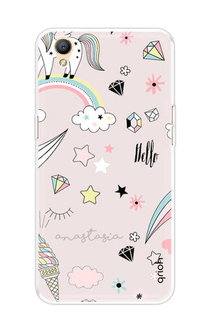 Unicorn Doodle Soft Cover For Oppo A37
