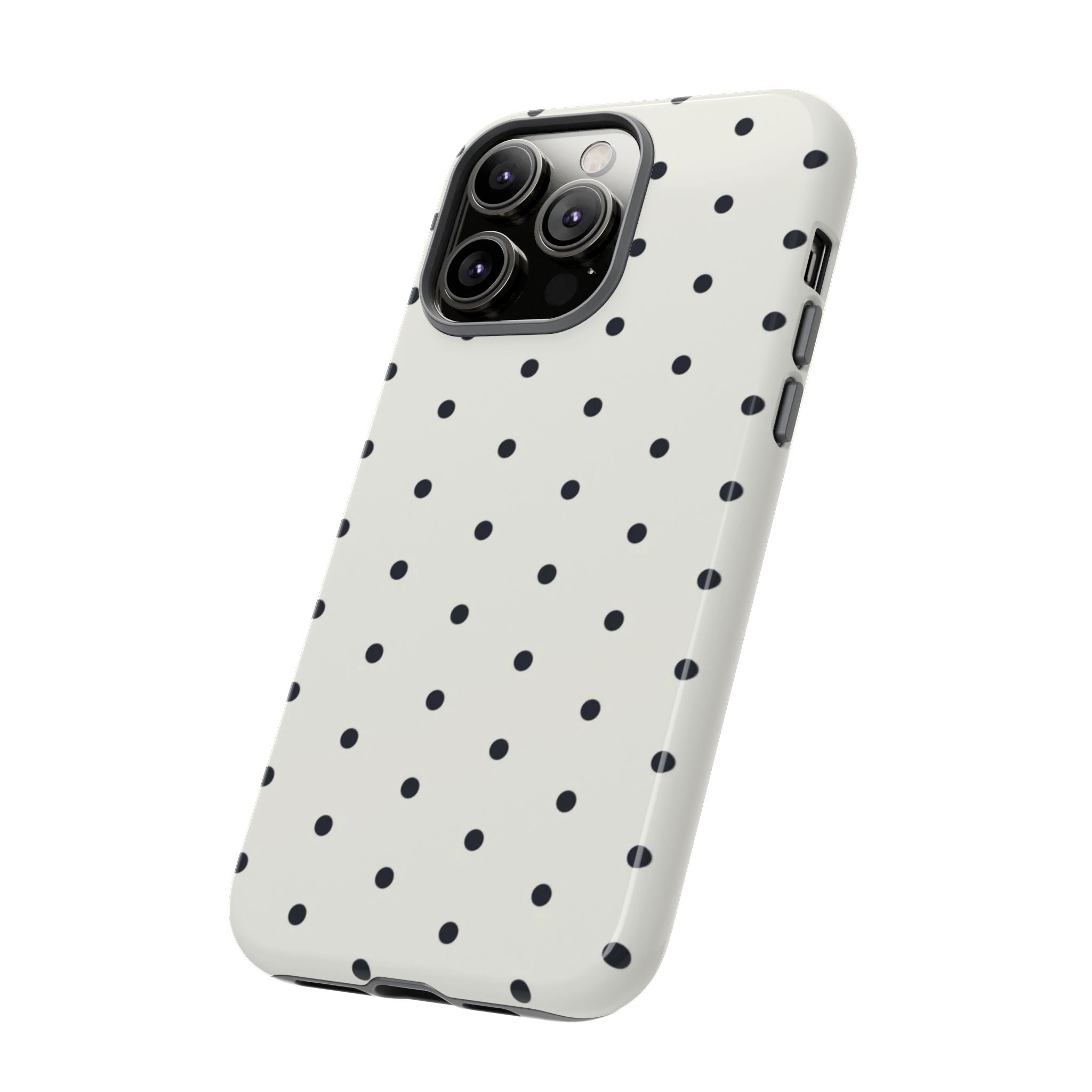 White Polka Dots Tough Case  Available For All iPhone Models