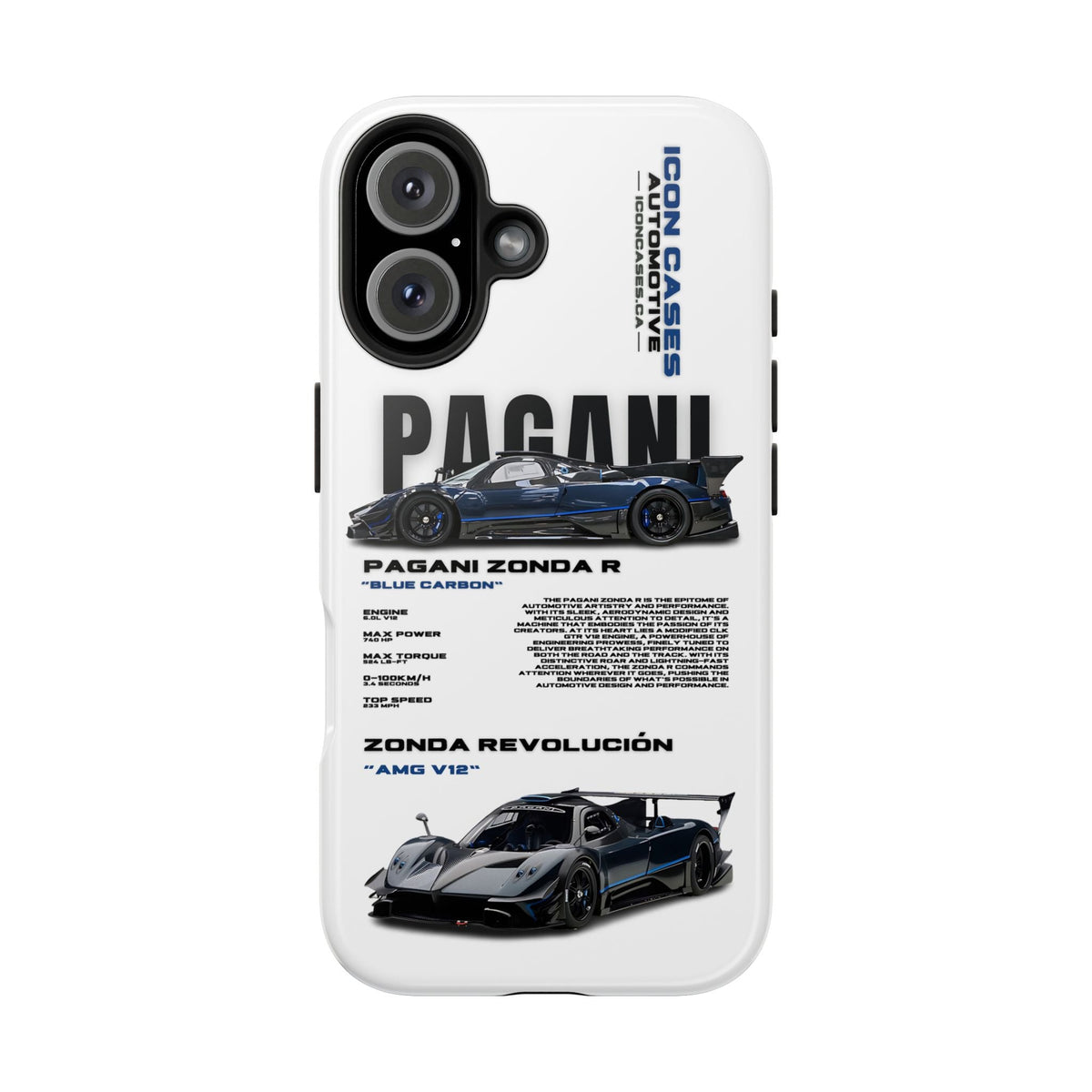 Pagani Zonda R White Premium Tough Shining Phone Case (Double Layer) Available For All iPhone Models
