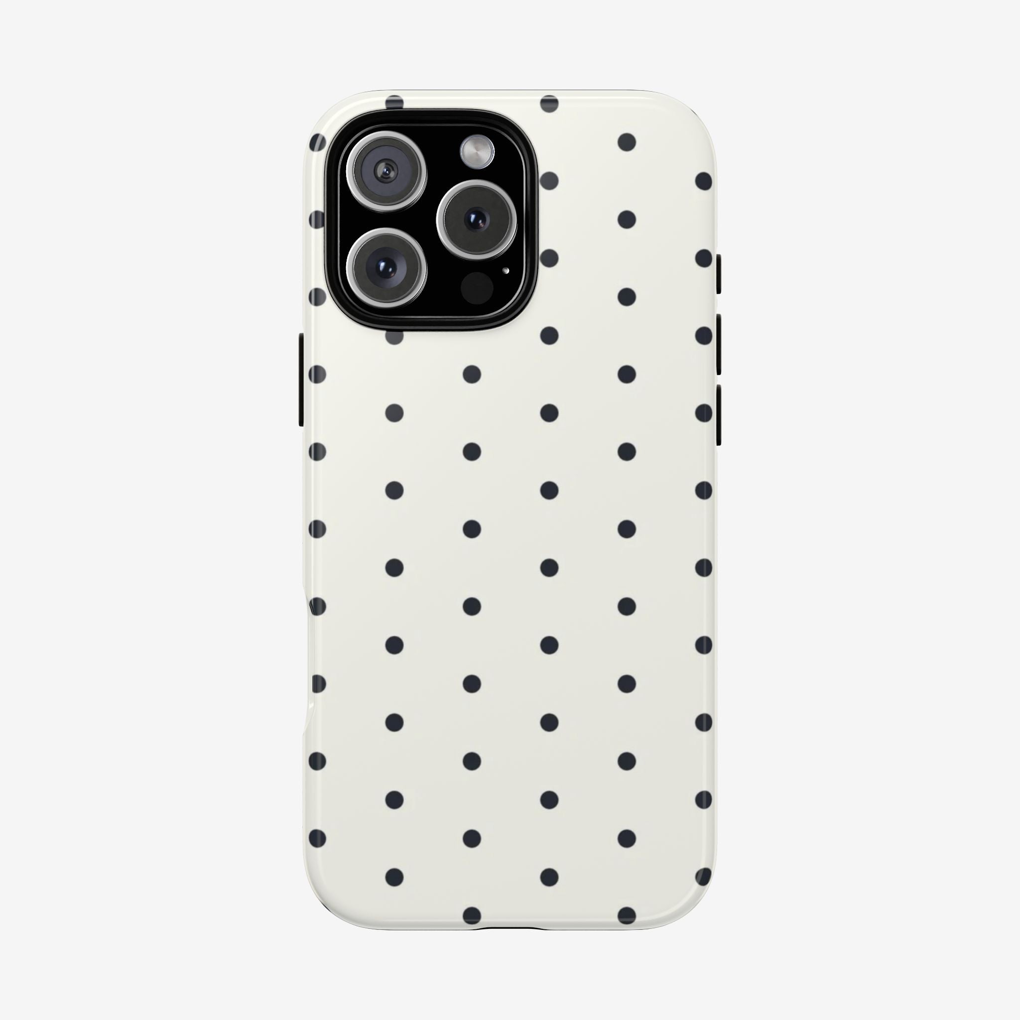 White Polka Dots Tough Case  Available For All iPhone Models