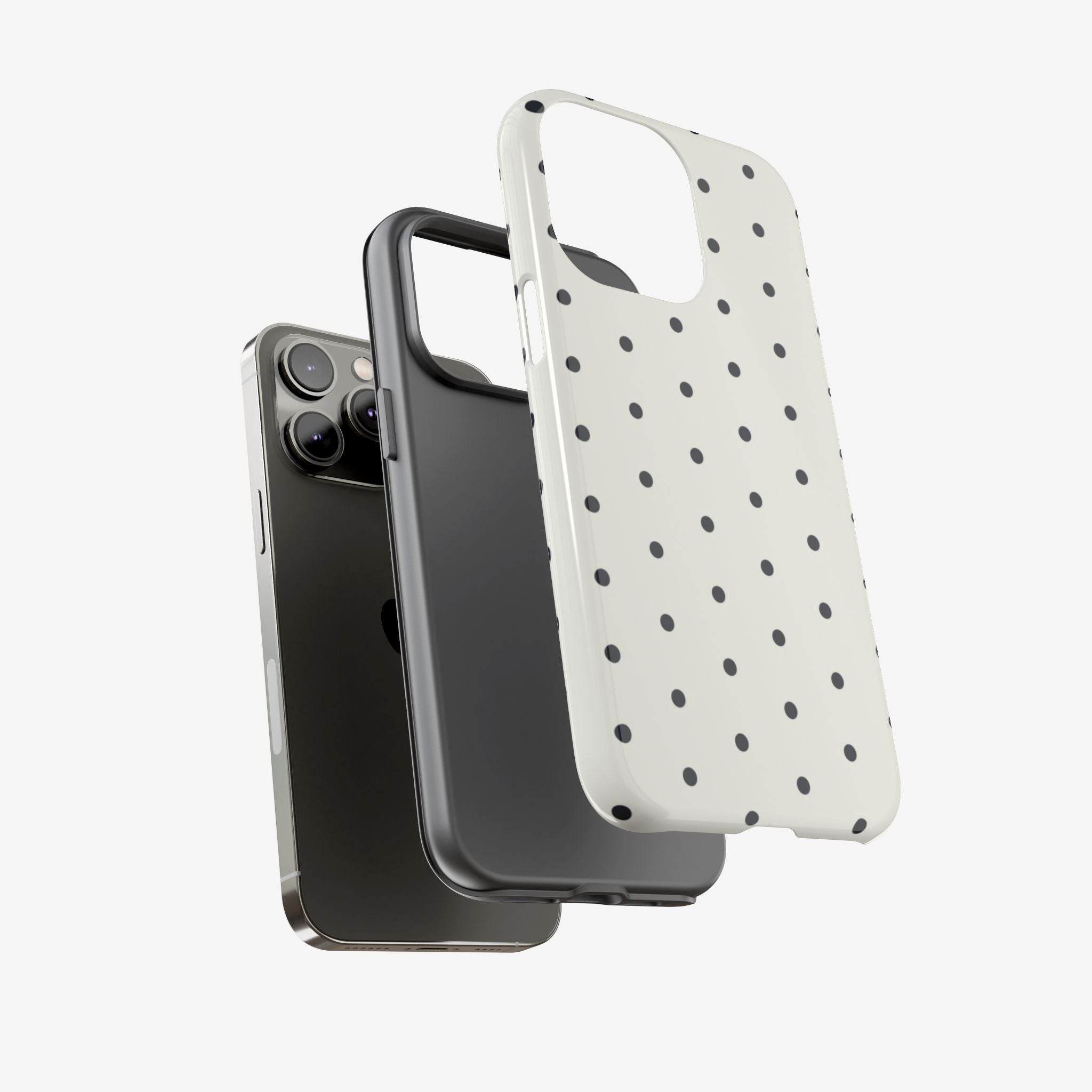 White Polka Dots Tough Case  Available For All iPhone Models