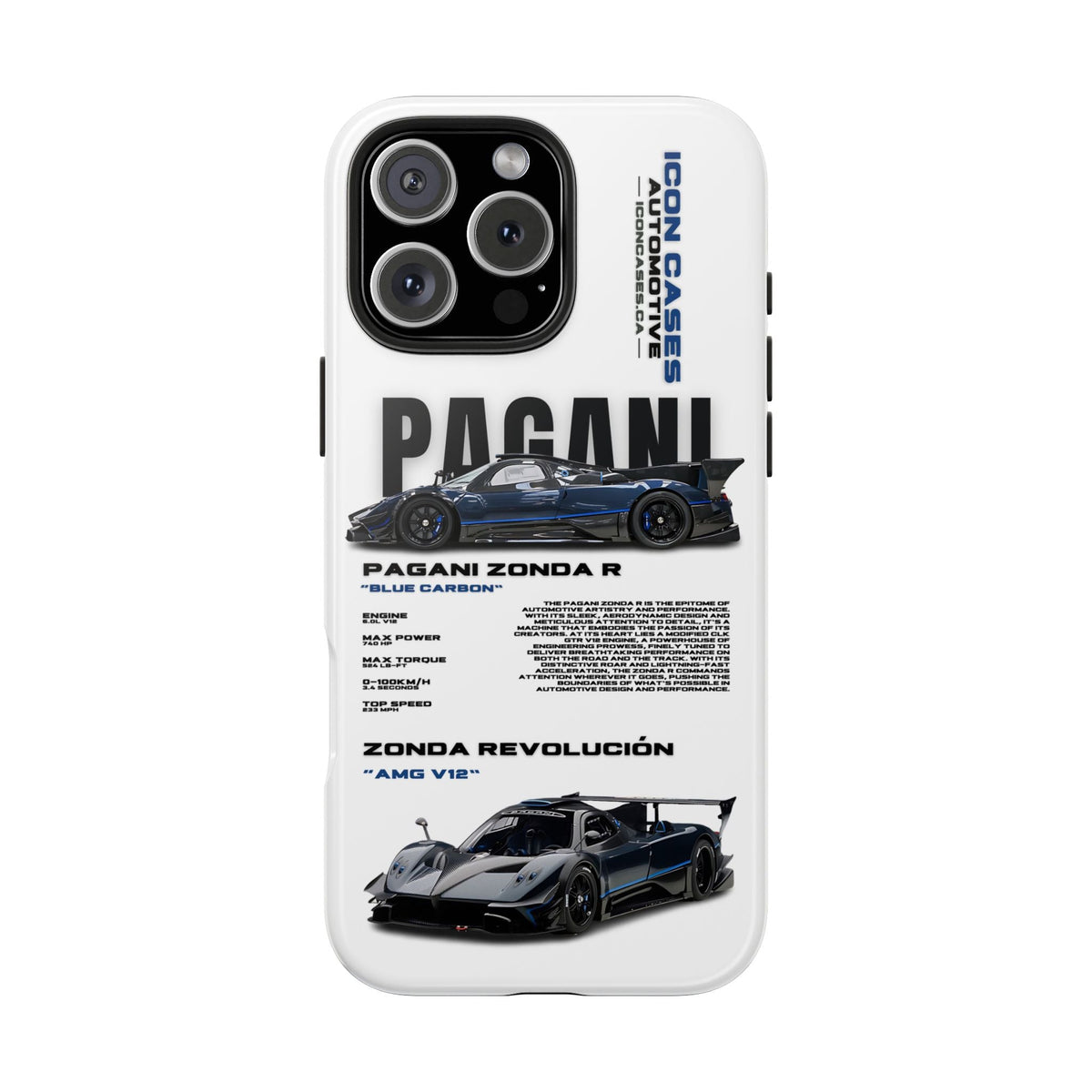 Pagani Zonda R White Premium Tough Shining Phone Case (Double Layer) Available For All iPhone Models