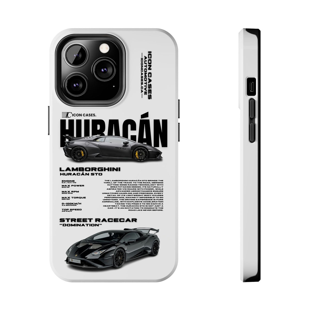Lamborghini Huracan STO White Premium Tough Shining Phone Case (Double Layer) Available For All iPhone Models