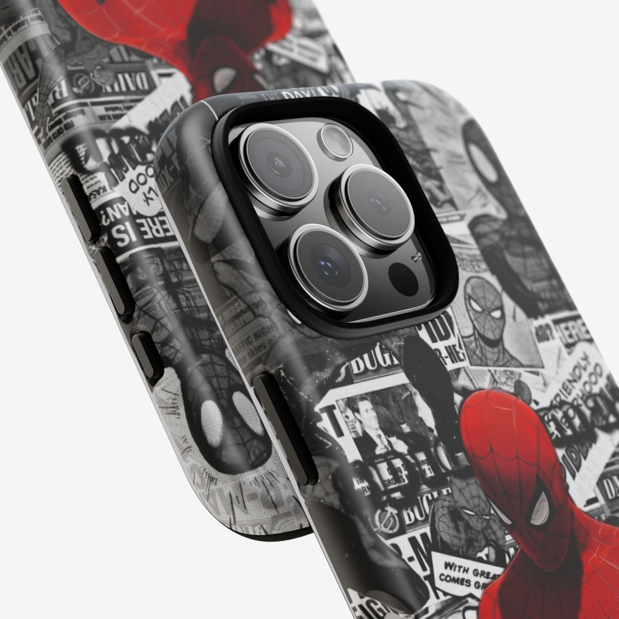Red Mask Collage Premium Tough Shining Phone Case (Double Layer) Available For All iPhone Models