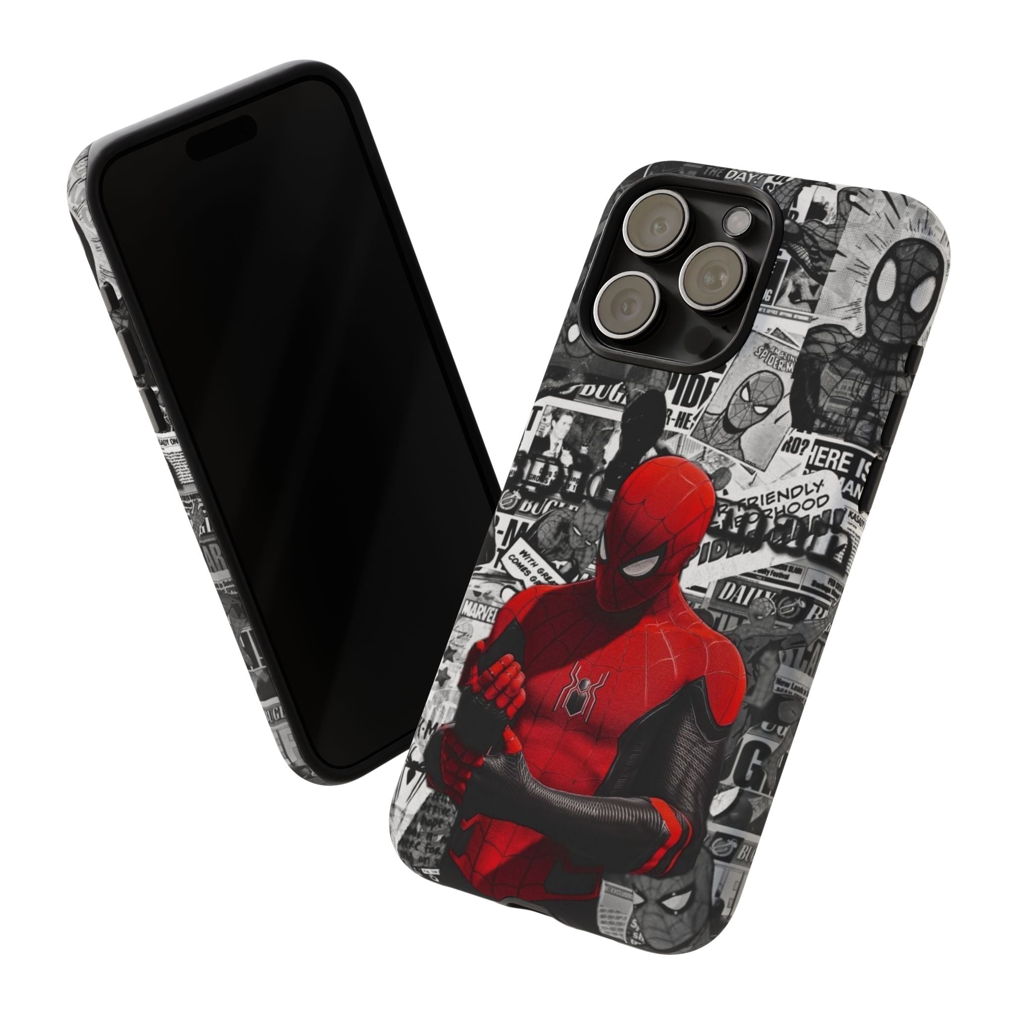 Red Mask Collage Premium Tough Shining Phone Case (Double Layer) Available For All iPhone Models