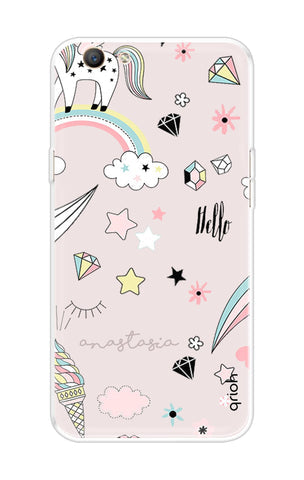 Unicorn Doodle Soft Cover For Oppo F1s