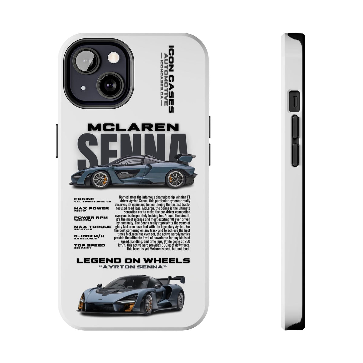McLaren Senna White Premium Tough Shining Phone Case (Double Layer) Available For All iPhone Models