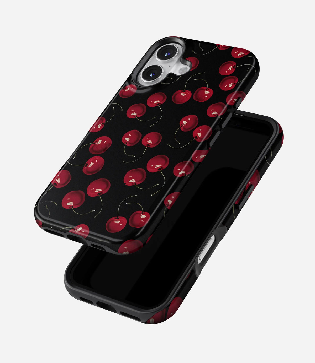 Midnight Cherries Premium Tough Shining Phone Case (Double Layer) Available For All iPhone Models