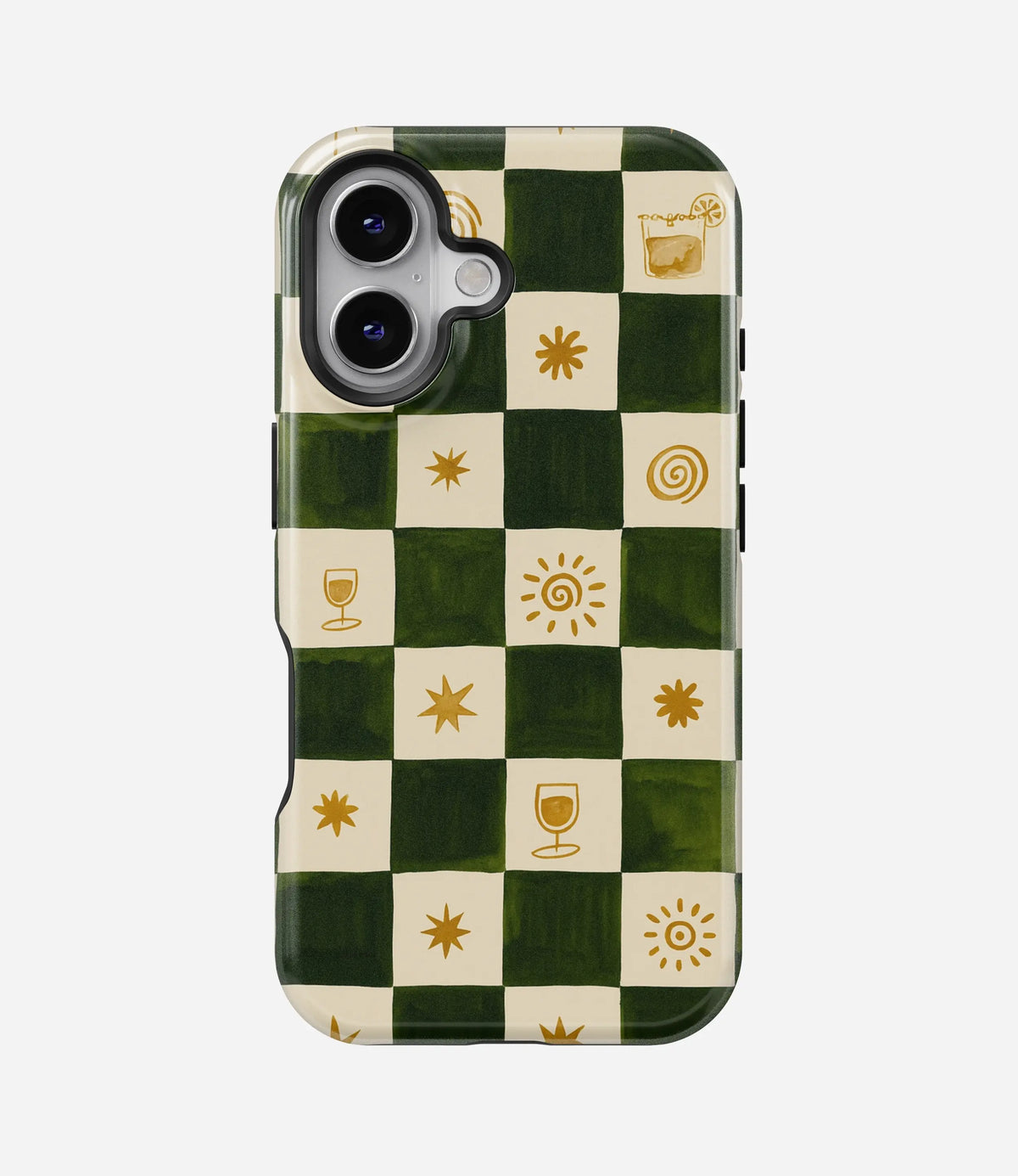 Palm & Citrus Grid Premium Tough Shining Phone Case (Double Layer) Available For All iPhone Models