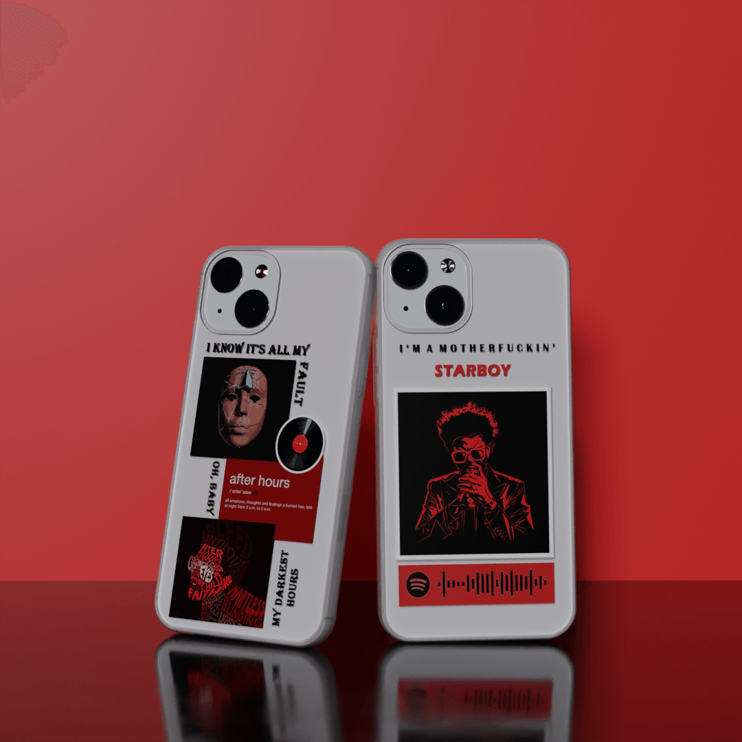Starboy Red -  Combo Soft Transparent Silicon Case Acrylic (Anti Yellow)