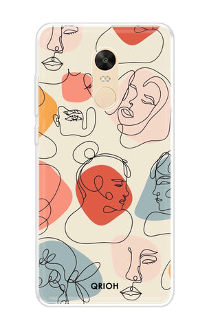 Abstract Faces Soft Cover for Xiaomi Redmi 5 Plus