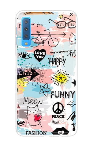 Happy Doodle Soft Cover for Samsung A7 2018
