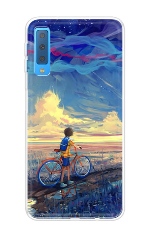 Riding Bicycle to Dreamland Soft Cover for Samsung A7 2018