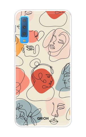 Abstract Faces Soft Cover for Samsung A7 2018