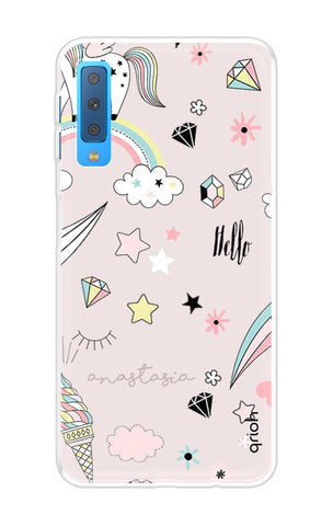 Unicorn Doodle Soft Cover For Samsung A7 2018