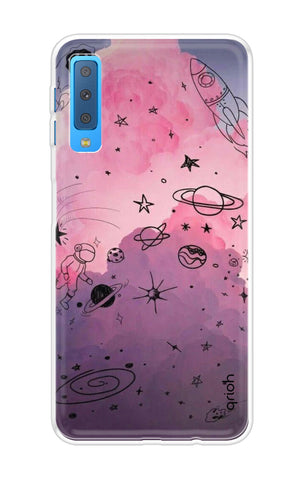 Space Doodles Art Soft Cover For Samsung A7 2018