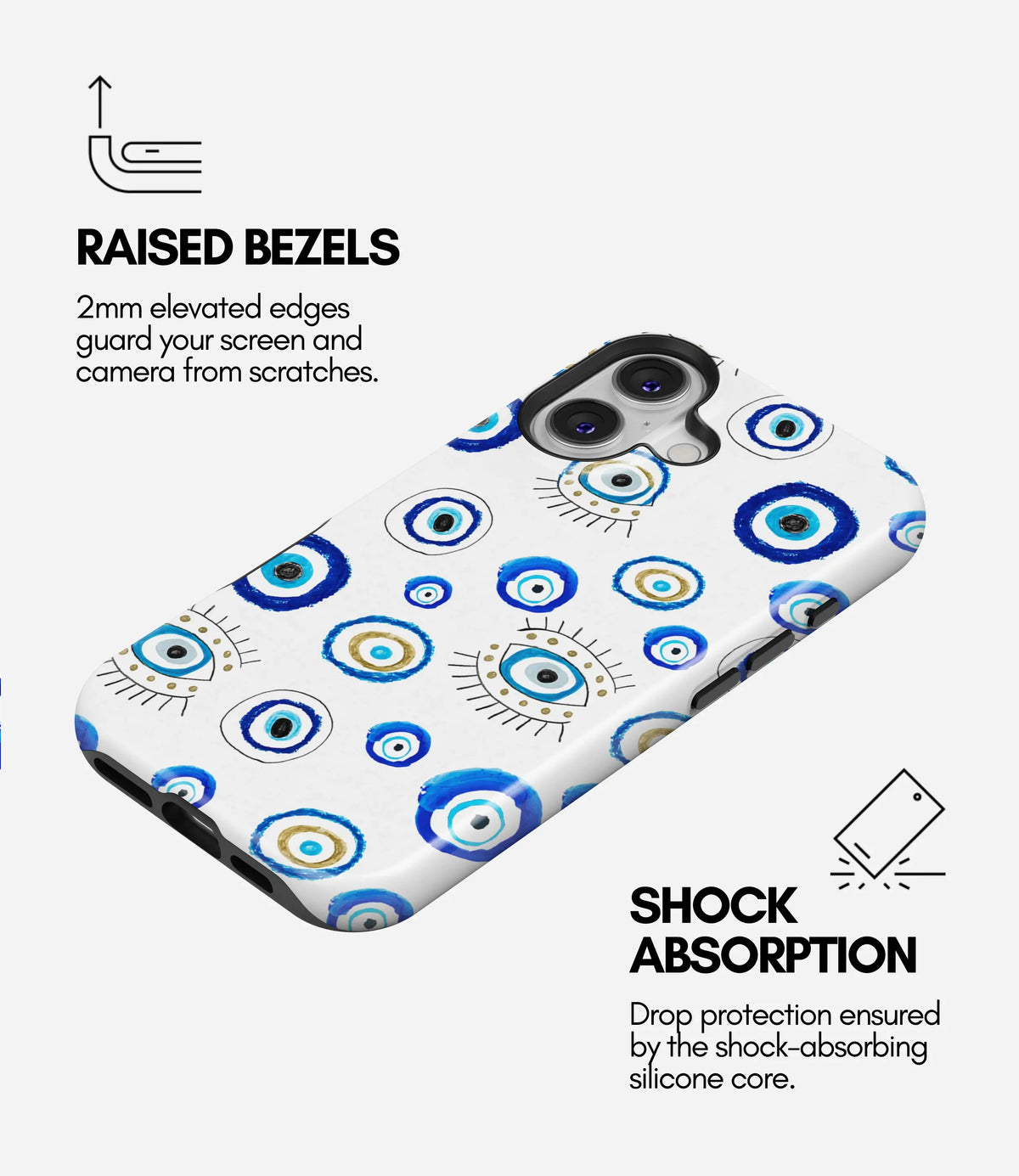 Nazar Drip Premium Tough Shining Phone Case (Double Layer) Available For All iPhone Models