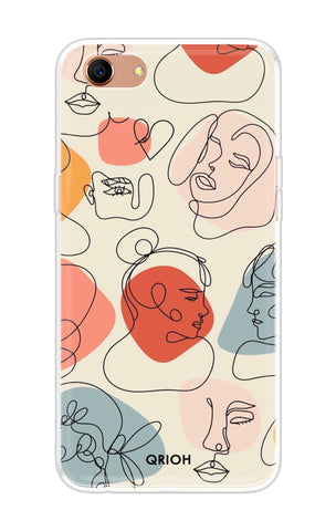 Abstract Faces Soft Cover for Oppo A83