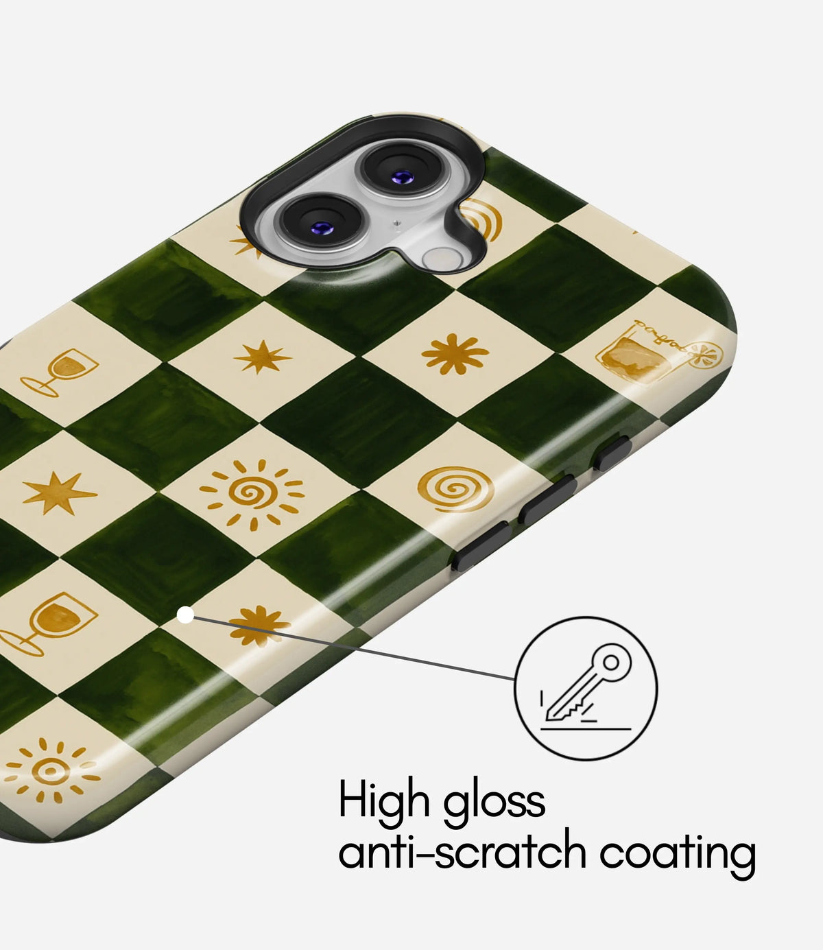 Palm & Citrus Grid Premium Tough Shining Phone Case (Double Layer) Available For All iPhone Models