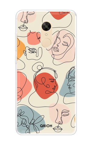 Abstract Faces Soft Cover for Redmi Note 5