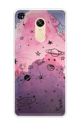 Space Doodles Art Soft Cover For Redmi Note 5