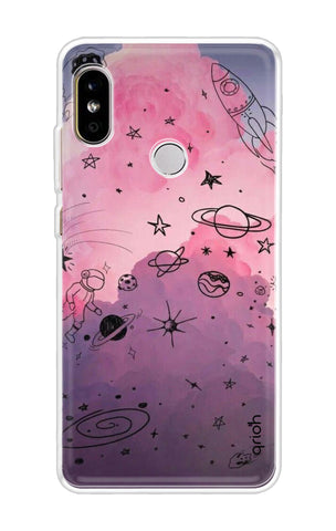 Space Doodles Art Soft Cover For Redmi Note 5 Pro
