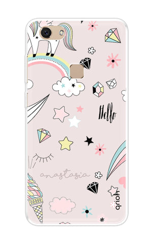 Unicorn Doodle Soft Cover For Vivo V7