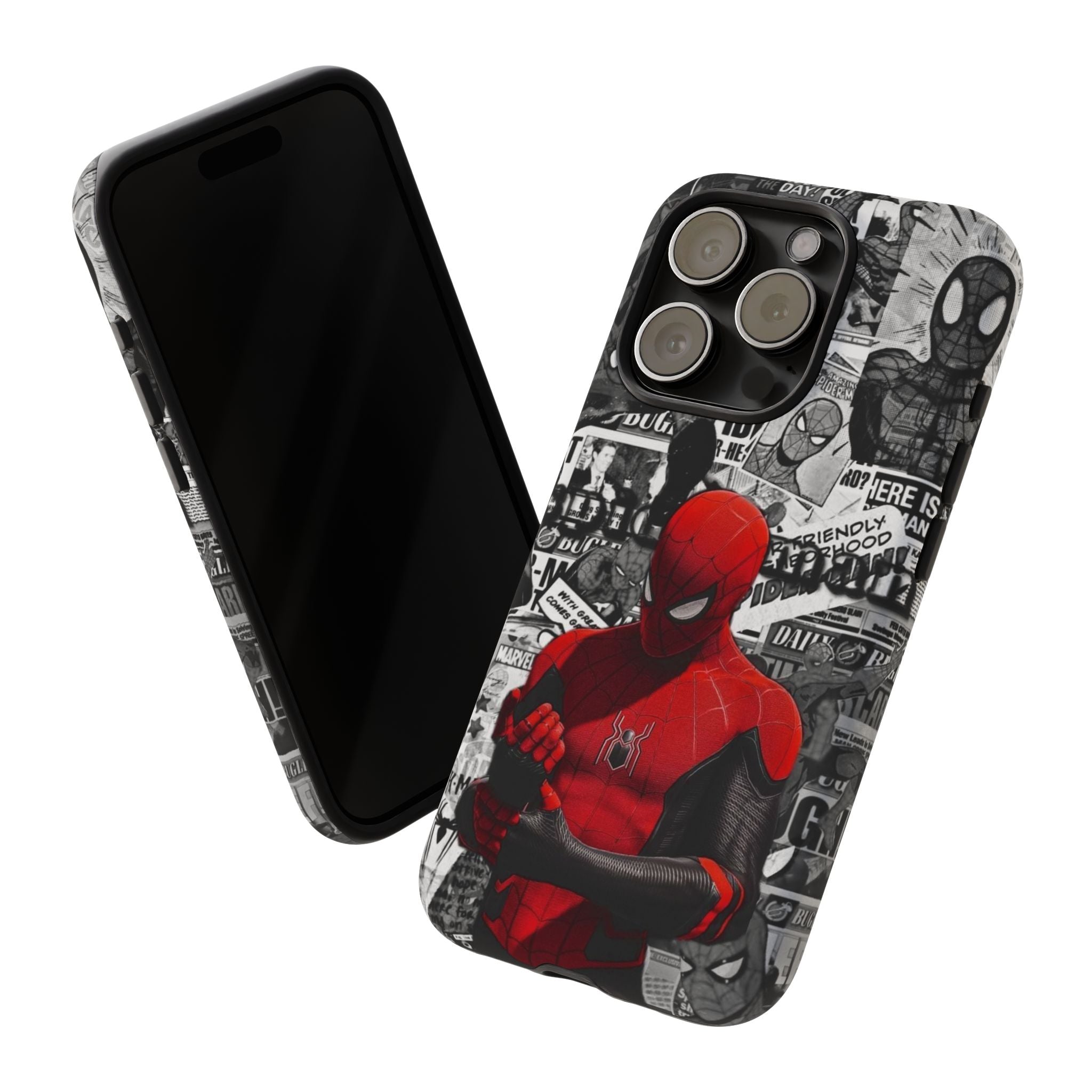 Red Mask Collage Premium Tough Shining Phone Case (Double Layer) Available For All iPhone Models
