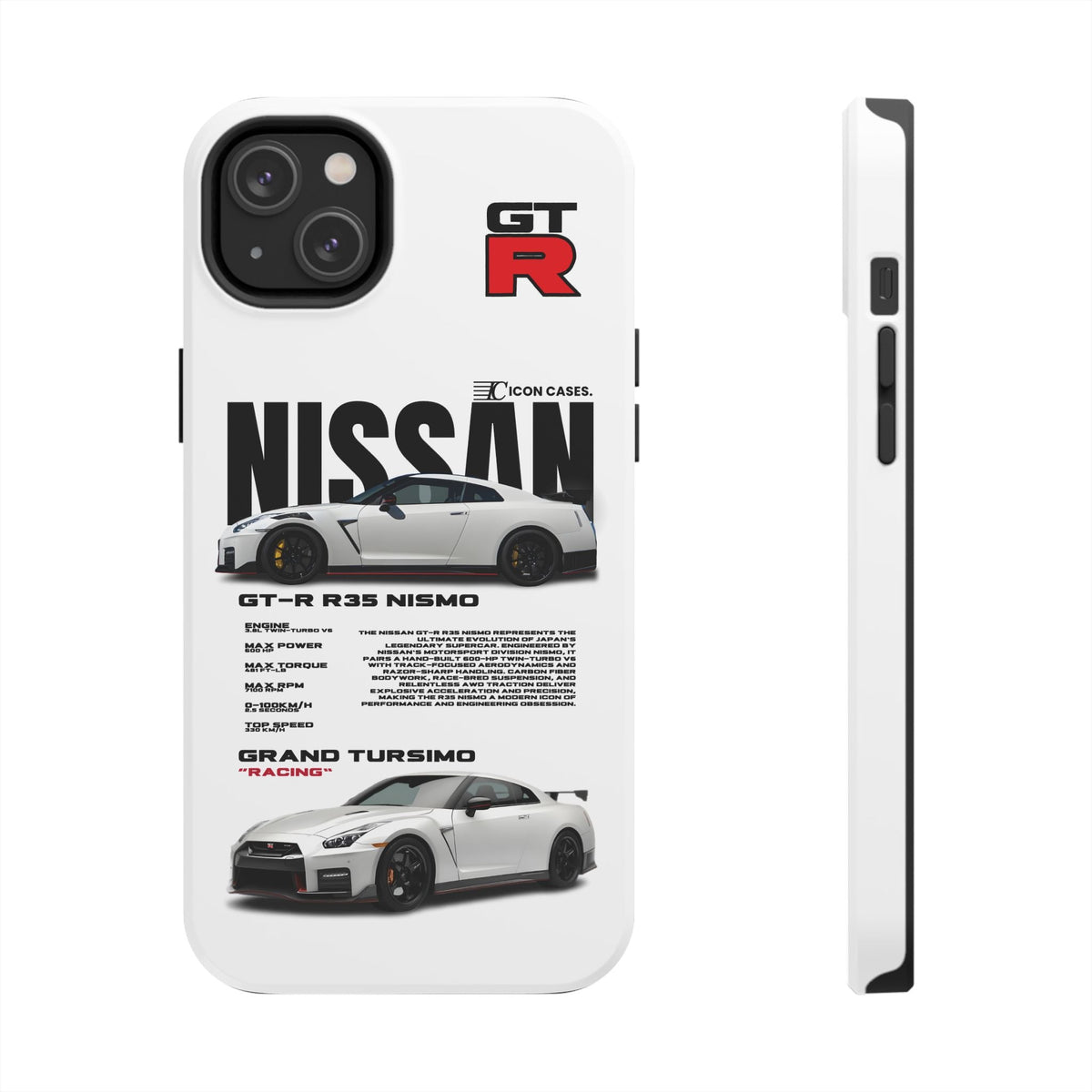 Nissan GT-R R35 White Premium Tough Shining Phone Case (Double Layer) Available For All iPhone Models