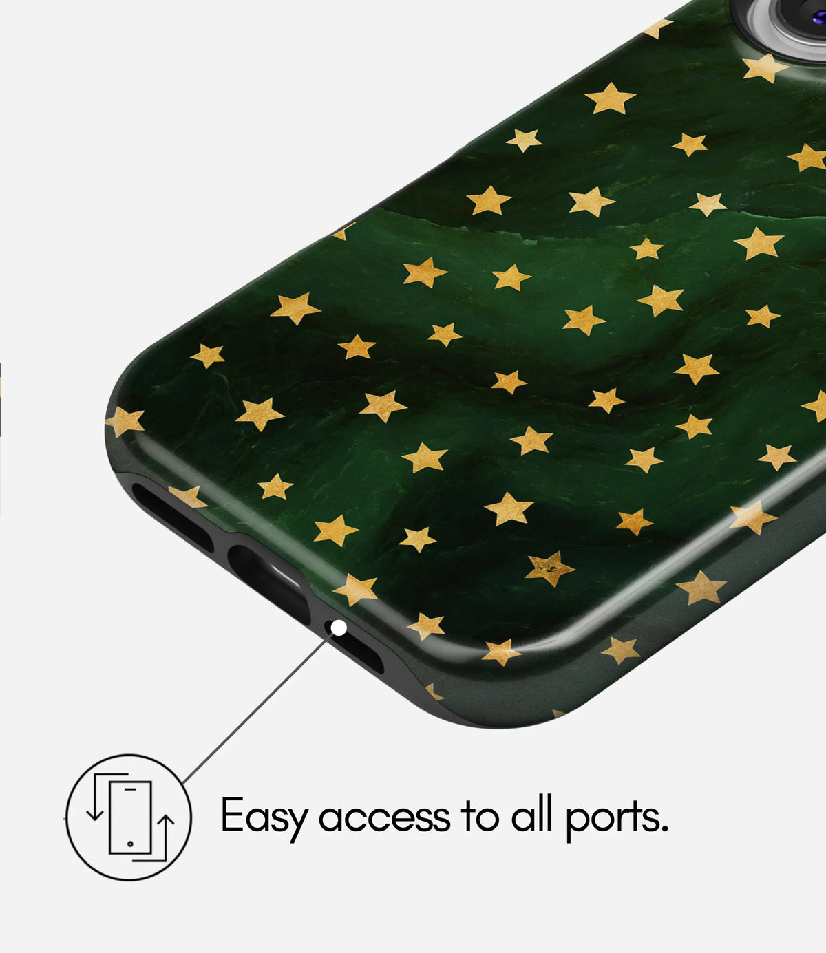 Celestial Emerald Premium Tough Shining Phone Case (Double Layer) Available For All iPhone Models