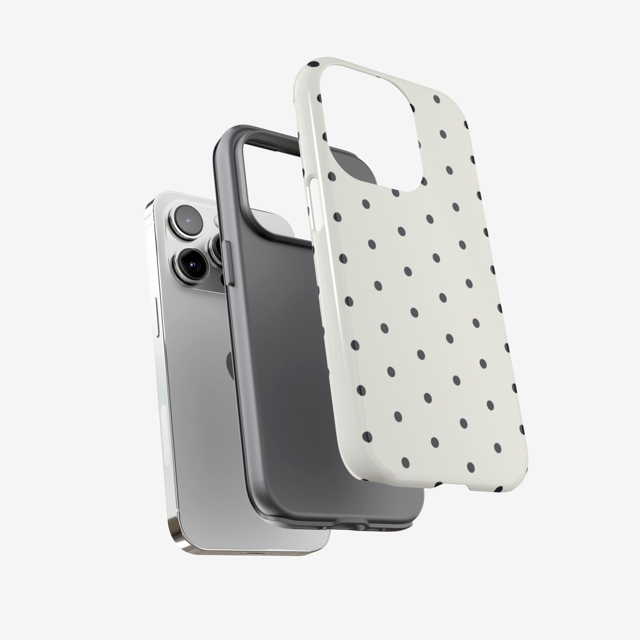 White Polka Dots Tough Case  Available For All iPhone Models