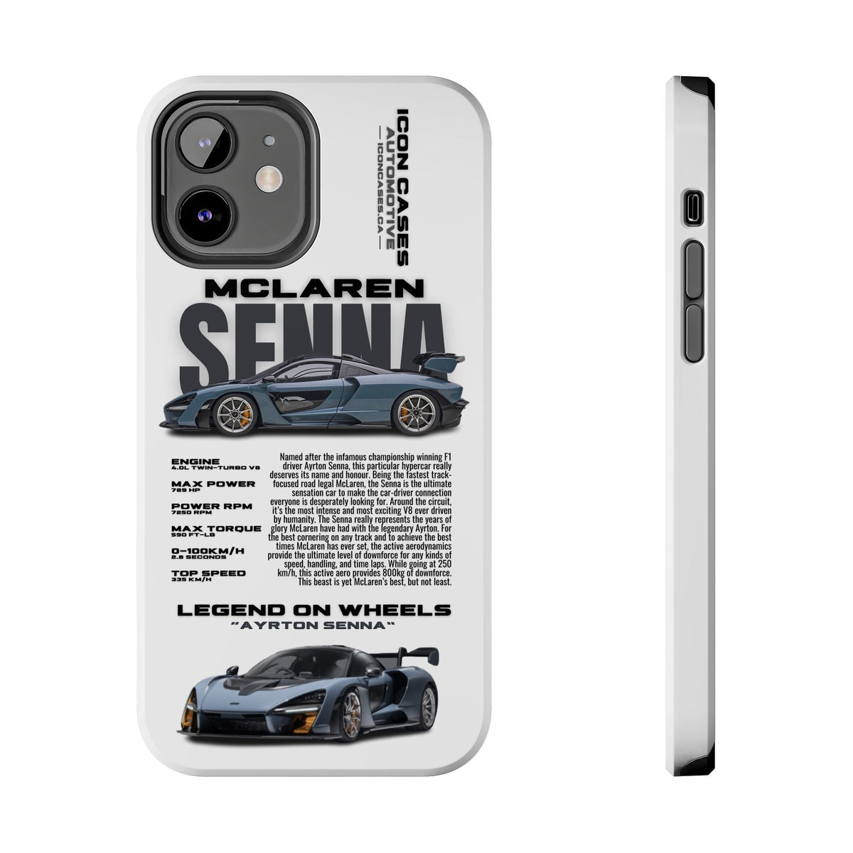 McLaren Senna White Premium Tough Shining Phone Case (Double Layer) Available For All iPhone Models