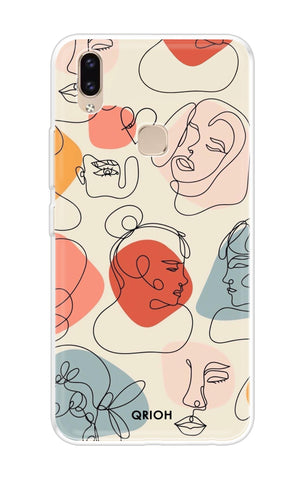 Abstract Faces Soft Cover for Vivo V9