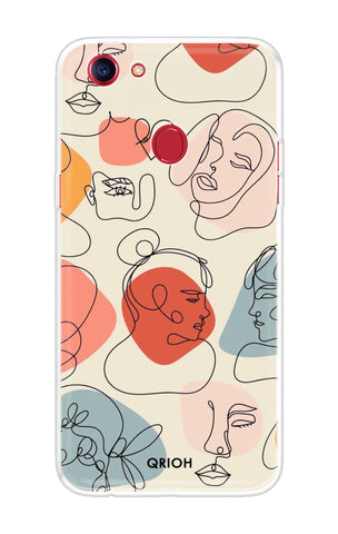 Abstract Faces Soft Cover for Oppo F7