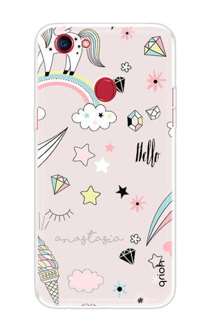Unicorn Doodle Soft Cover For Oppo F7