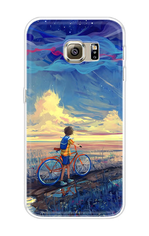 Riding Bicycle to Dreamland Soft Cover for Samsung S6 Edge
