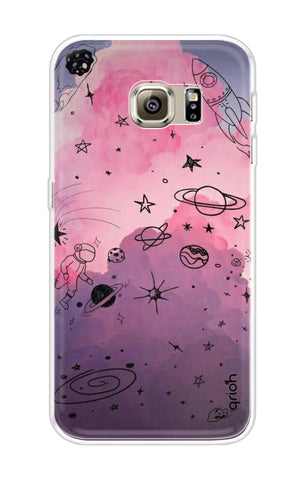 Space Doodles Art Soft Cover For Samsung S6 Edge
