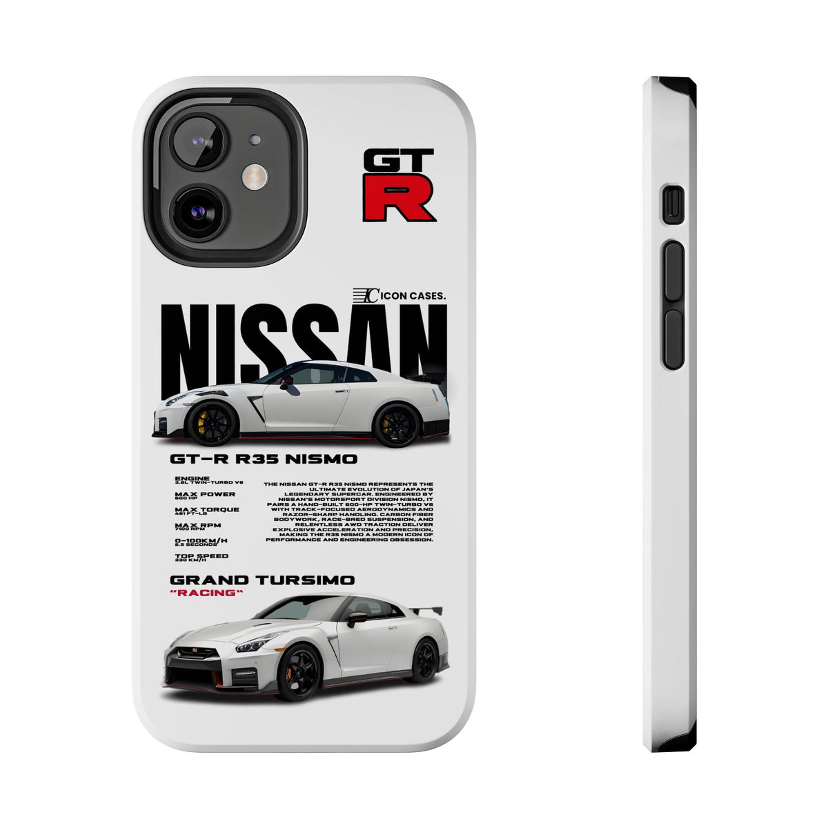 Nissan GT-R R35 White Premium Tough Shining Phone Case (Double Layer) Available For All iPhone Models