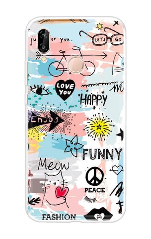 Happy Doodle Soft Cover for Huawei P20 Lite